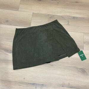 Halara Corduroy Olive Green Skort Size XL NWT